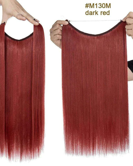 20-Inch Versatile Adjustable Invisible Wire Hair Extensions - Curly and Sleek Options