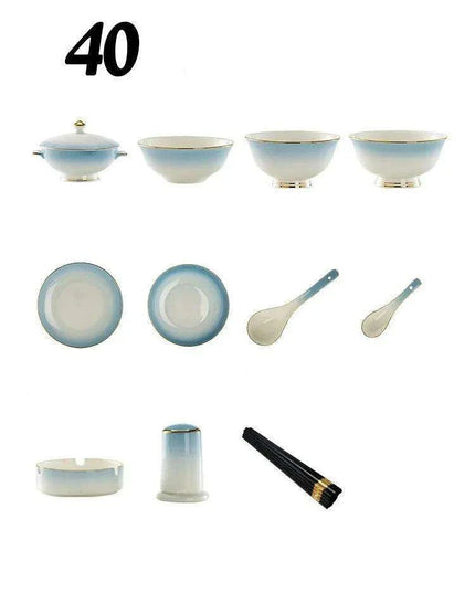 Exquisite Jingdezhen Bone Porcelain Dining Set: Sophisticated Tableware for Upscale Dining Events