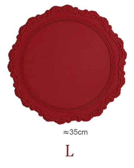 Elegant Embossed Flower Silicone Placemats - Enhance Your Dining Experience