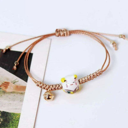 Charming Red Cord Lucky Cat Bracelet - A Thoughtful Gift for Women and Girls