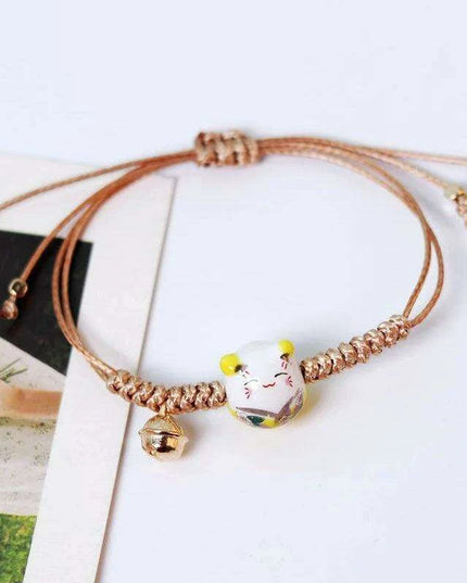 Charming Red Cord Lucky Cat Bracelet - A Thoughtful Gift for Women and Girls