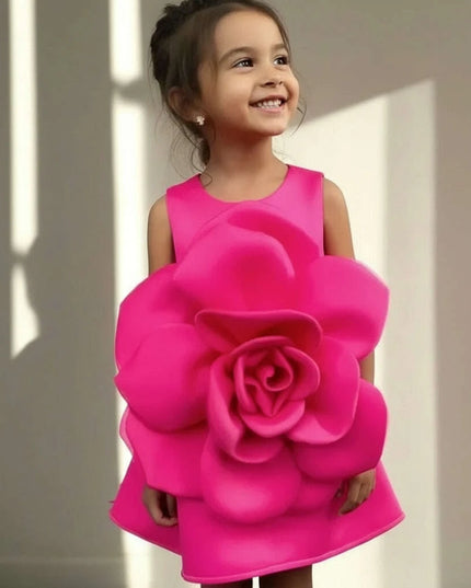 Elegant Floral Summer Dress for Girls - Perfect Party and Stage Show Outfit