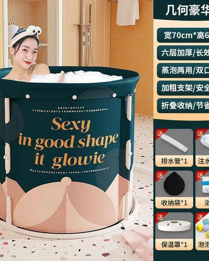 Experience Ultimate Relaxation with Our Space-Saving Japanese-Inspired Portable Bathtub for Adults