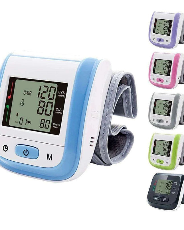 Portable Automatic Wrist Blood Pressure Monitor with Heart Rate Monitoring - Easy-to-Use Design