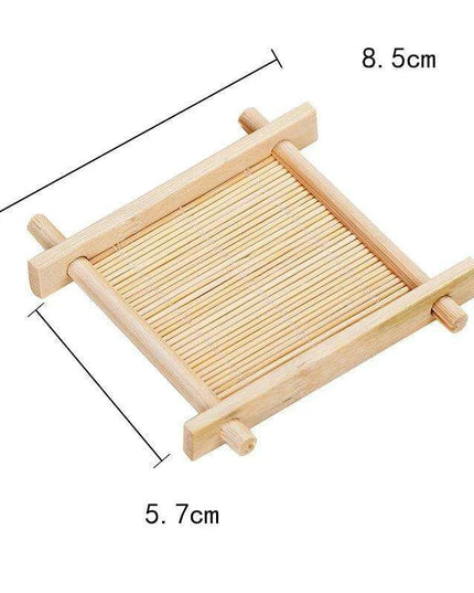 Set of 6 Stylish Natural Bamboo Square Coasters for Elegant Tea and Dessert Serving