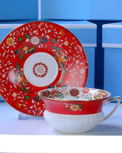 Exquisite Royal Bone China Tea and Coffee Set with 24K Gold Trim - Luxurious Elegant Drinkware Collection