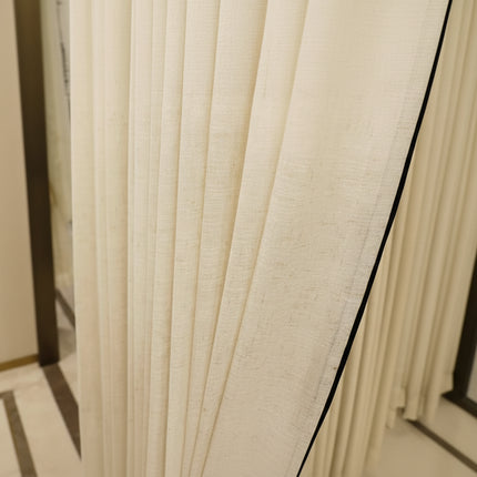 Cream Linen Gauze Curtains - Luxury Tulle Design