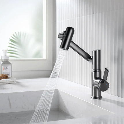 Rotatable Single-Hole Faucet with Temperature Display & Pull-O