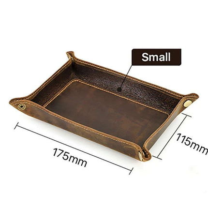 Elegant Leather Desktop Organizer Tray - Stylish Storage Solution