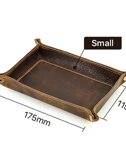 Elegant Leather Desktop Organizer Tray - Stylish Storage Solution