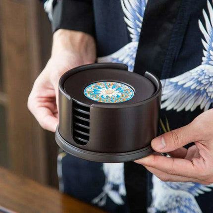 Serene Zen-Style Kung Fu Tea Coasters - Stylish Heat-Resistant Mats for Enhanced Beverage Experience