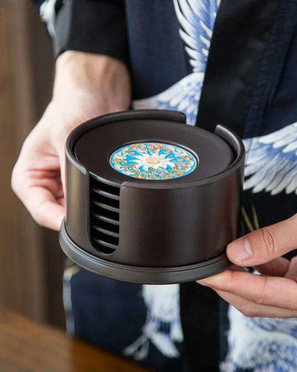 Serene Zen-Style Kung Fu Tea Coasters - Stylish Heat-Resistant Mats for Enhanced Beverage Experience