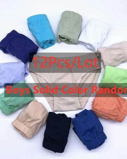 Charming 12-Pack Girls' Cotton Briefs, Soft Triangle Underwear for Ages 2-12