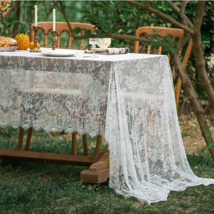 HZTsingYi White Lace Tablecloth - Elegant Wedding & Picnic Decor