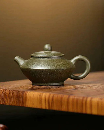Handcrafted Yixing Purple Clay Tea Kettle - 70ml Artisan Green Mud Teapot for Traditional Kung Fu Brewing