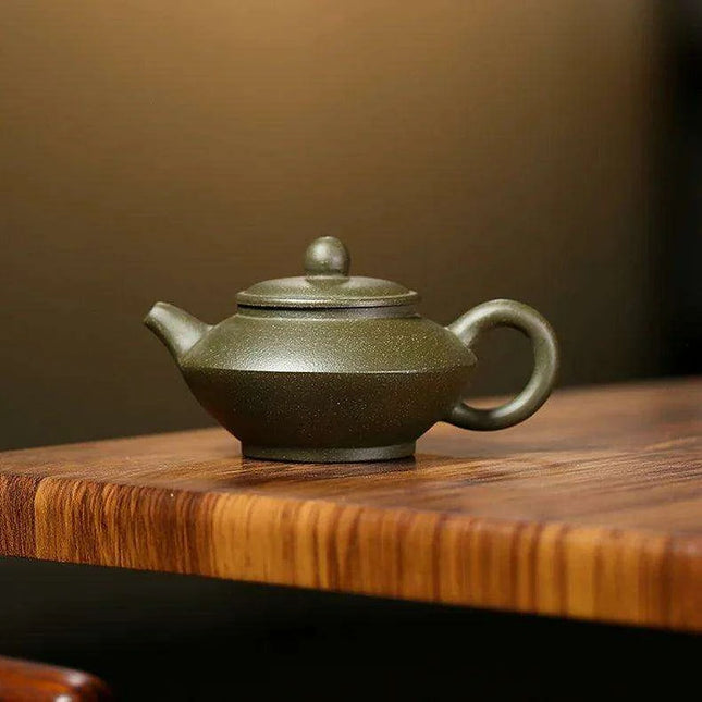 Handcrafted Yixing Purple Clay Tea Kettle - 70ml Artisan Green Mud Teapot for Traditional Kung Fu Brewing