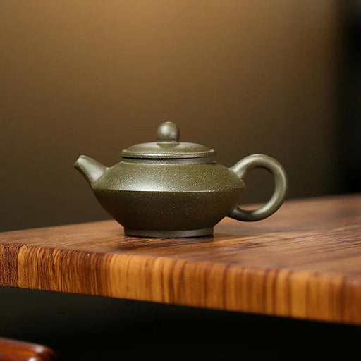 Handcrafted Yixing Purple Clay Tea Kettle - 70ml Artisan Green Mud Teapot for Traditional Kung Fu Brewing