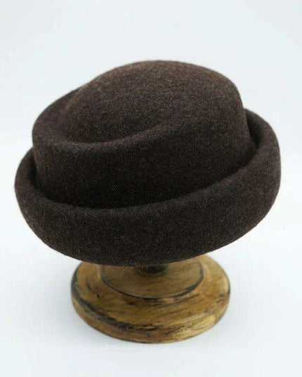 Chic French-Inspired Vintage Wool Fedora Hat for Women - Stylish Designer Bucket Hat