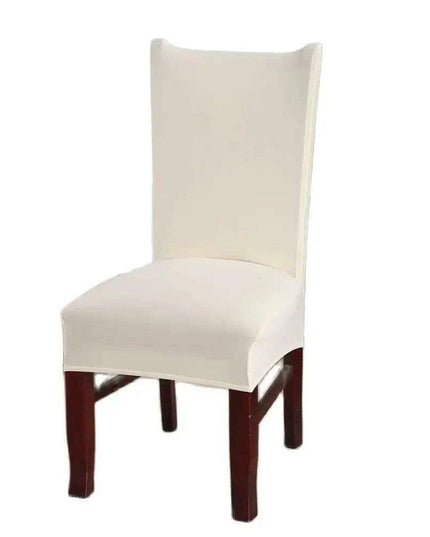 Elegant Beige Stretchable Slipcovers for Dining Chairs at Special Events