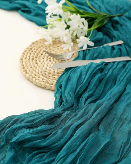 Charming Rustic Cotton Cheesecloth Table Runner Collection - Set of 10