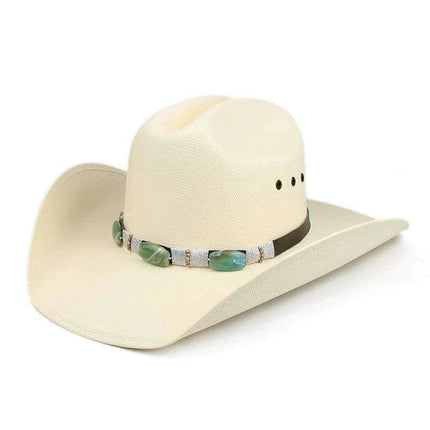 Classic Waterproof Cowboy Hat with Unique Cowhead Detail - Trendy Straw Sun Protection Accessory
