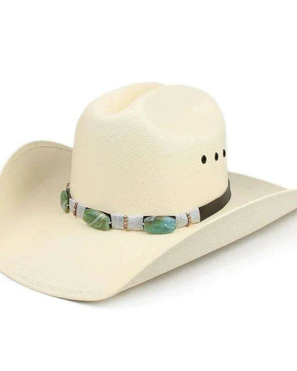 Classic Waterproof Cowboy Hat with Unique Cowhead Detail - Trendy Straw Sun Protection Accessory