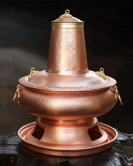 Retro Copper Charcoal Hot Pot - Premium Handcrafted Cooking Vessel