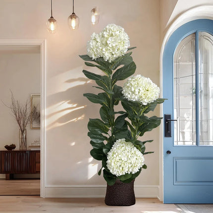 50-150cm Artificial Hydrangea Tree Faux Potted Plant Realistic Artific