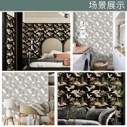 Japanese Crane Peel & Stick Wallpaper — Removable, Waterproof