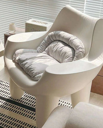 Cream Leather Nordic Embrace Chair: A Touch of Luxury for Modern Living