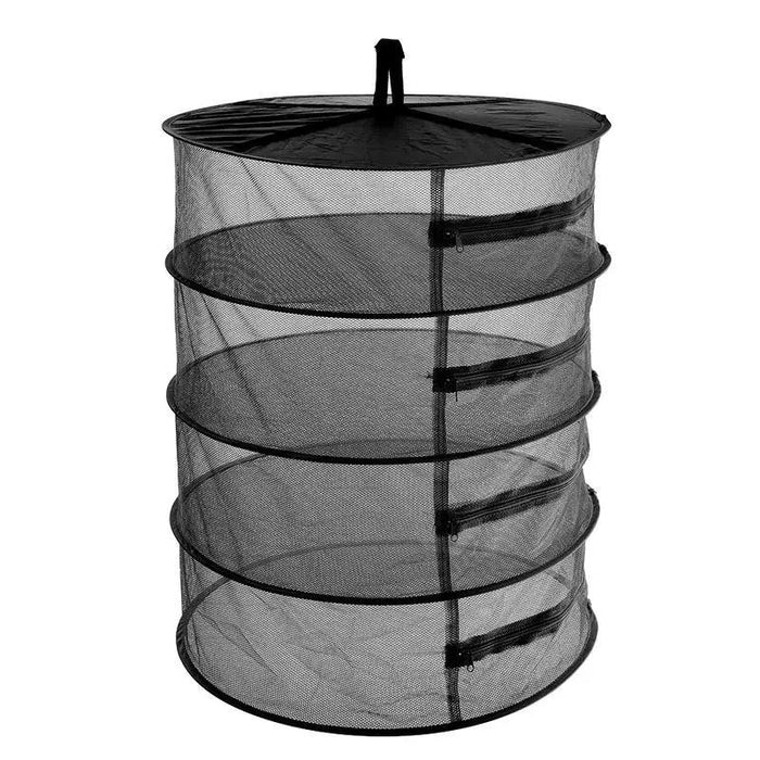 Foldable 4-Layer Plant and Herb Drying Rack with Mesh Hanging Basket