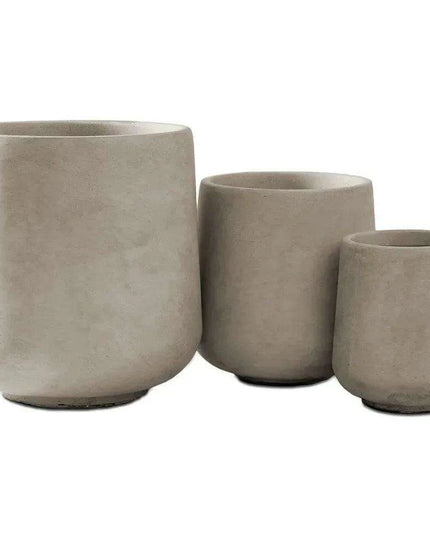 Contemporary Round Concrete Planter Collection with Drainage for Stylish Environments