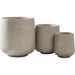 Modern Concrete Round Planter Set with Soft Curves and Drainage Holes