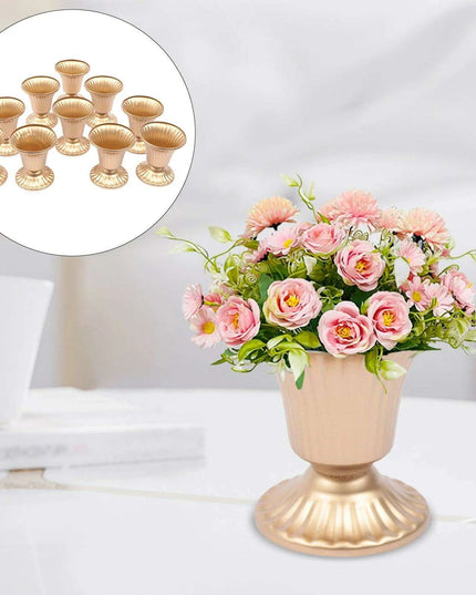 Elegant Golden Trumpet Vase Collection - Exquisite Floral Arrangement for Celebrations