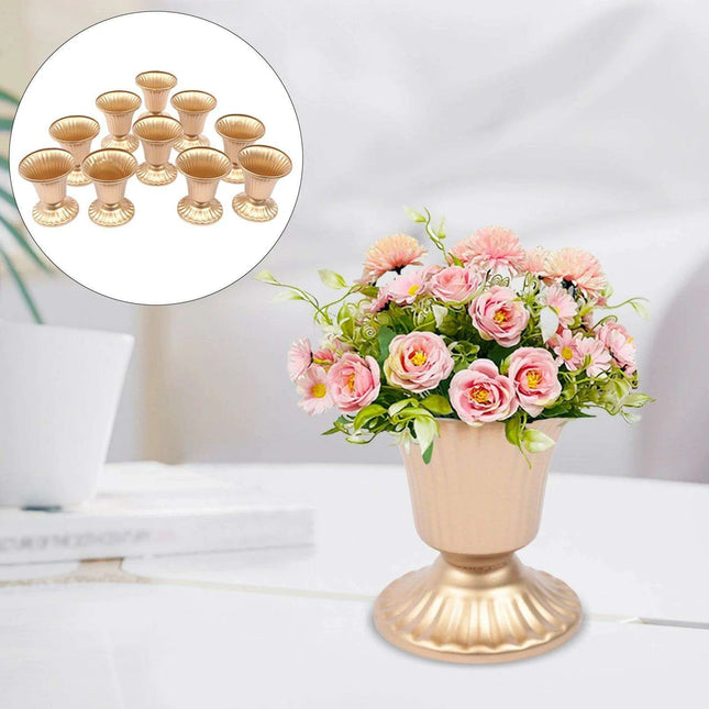 Elegant Golden Trumpet Vase Collection - Exquisite Floral Arrangement for Celebrations