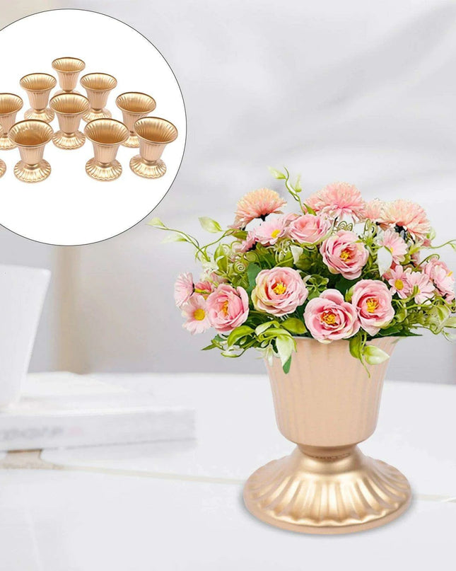 Elegant Golden Trumpet Vase Collection - Exquisite Floral Arrangement for Celebrations