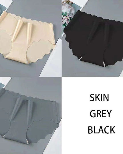 Set of 3 Elegant Seamless Women's Briefs - Soft Wave Edge Comfort Underwear