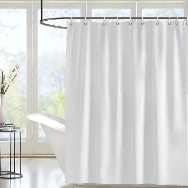 Waterproof Polyester Shower Curtain with Hooks