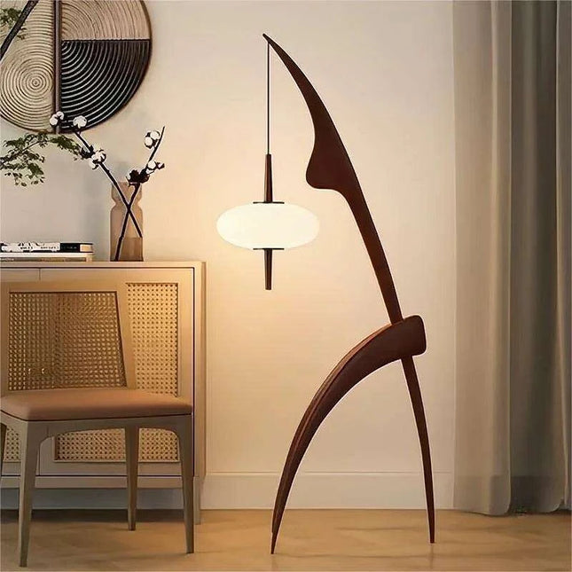 Stylish Adjustable Walnut Wood Floor Lamp for Modern Interiors