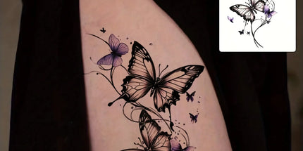 1Pc Fashionable Cool Temporary Tattoo Sticker, Colorful Couple Fake Tattoo, One-Time Use Butterfly Design 1pc-fashionable-cool-temporary-tattoo-sticker-colorful-couple-fake-tattoo-one-time-use-butterfly-design