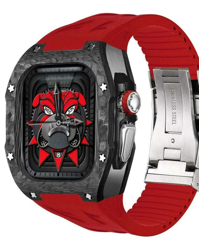 Luxurious Carbon Fiber Upgrade Set for Apple Watch: Elevate Your Style and Protection