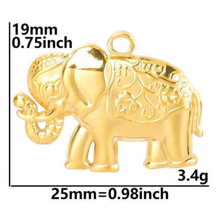 SteelFactory 5pcs Gold Plated Animal Charm Pendants - Stainless Steel