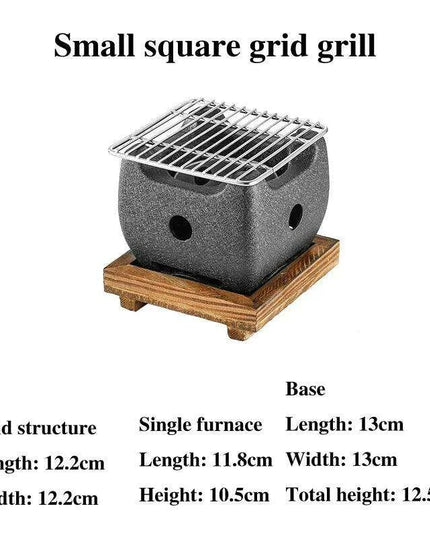 Japanese Charcoal Grill & Tea Infuser Set with Korean BBQ Plate - Ultimate Outdoor Cooking Delight