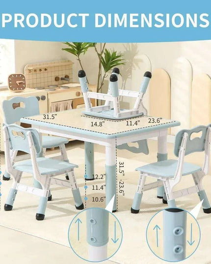 Adjustable Kids Study Desk and Chair Combo - Durable, Space-Saving Furniture for Ages 3-10