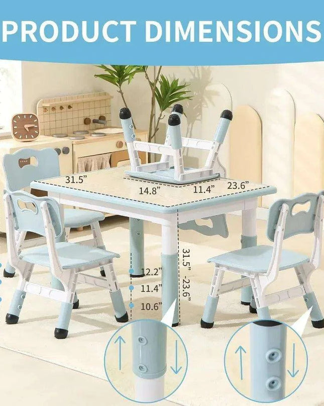 Adjustable Kids Study Desk and Chair Combo - Durable, Space-Saving Furniture for Ages 3-10