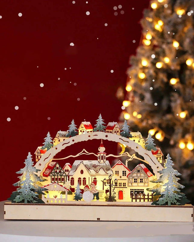 Enchanting LED Wooden Christmas Forest Centerpiece Decoration