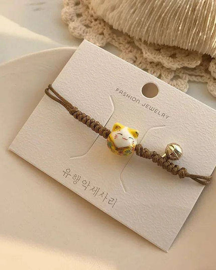 Lucky Cat Beaded Bracelet - Adjustable Harajuku Fashion Statement for Trendy Girls