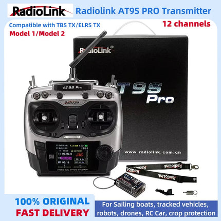 Radiolink AT9S Pro 2.4G 12CH Transmitter & R9DS Receiver for RC Models