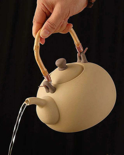 Artisan Clay Tea Set with Classic Kettle and Kung Fu Teapot for Elegant Brewing