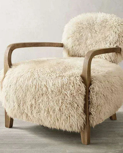 Opulent Moroccan-Inspired Wooden Armchair and Ottoman Set - Elegant Home Relaxation Duo